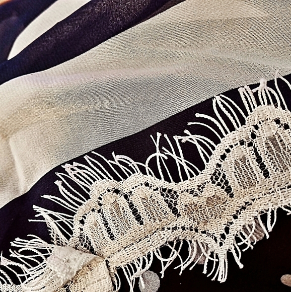 Rye l Polka Dot / Striped Navy and White Asymmetrical Dress NWOT - Picture 7 of 9